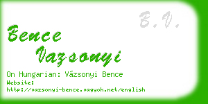 bence vazsonyi business card