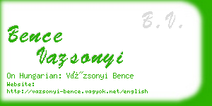 bence vazsonyi business card